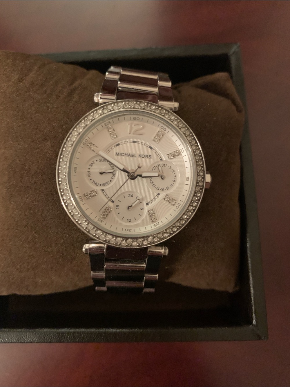 Michael Kors  Parker Silver-tone Crystal Bezel Watch